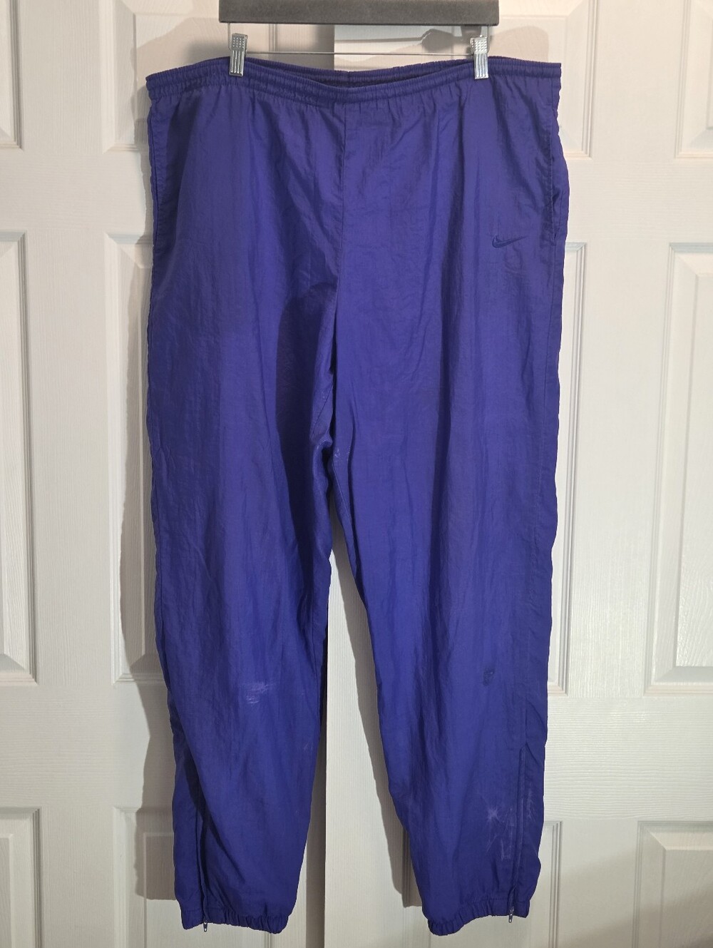 Vintage 90s Nike Men’s Purple Lightweight Warm Up Pants - 90s White XL Nike Tag